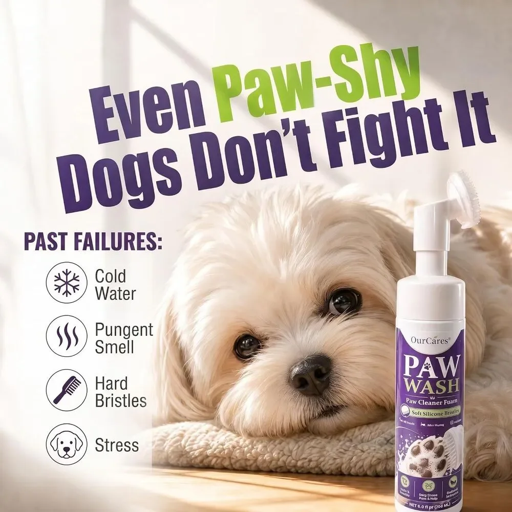 Dog Paw Cleaner Foam No Rinse Silicone Brush Alcohol Free Oat Cica Lavender New